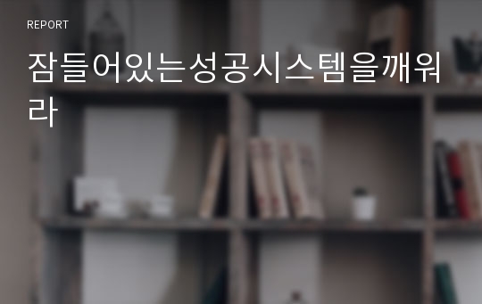 잠들어있는성공시스템을깨워라