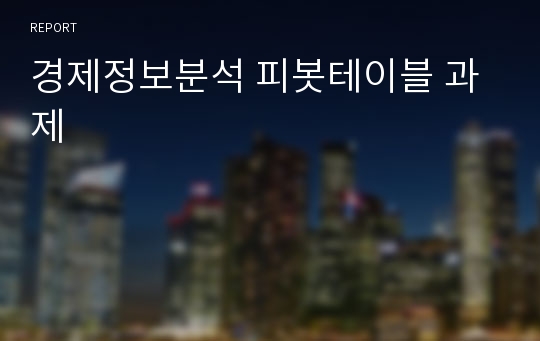 경제정보분석 피봇테이블 과제