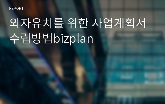 외자유치를 위한 사업계획서 수립방법bizplan