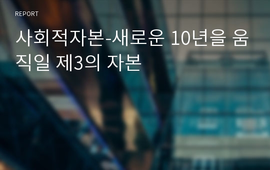 사회적자본-새로운 10년을 움직일 제3의 자본