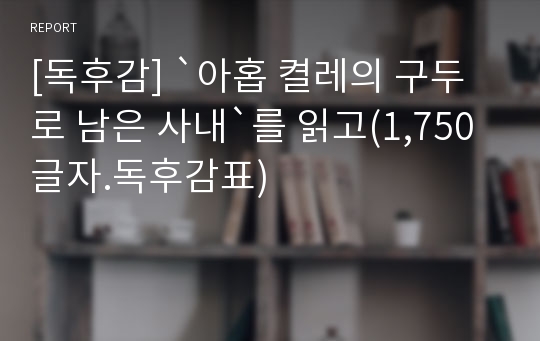 [독후감] `아홉 켤레의 구두로 남은 사내`를 읽고(1,750글자.독후감표)