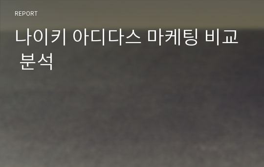 나이키 아디다스 마케팅 비교 분석