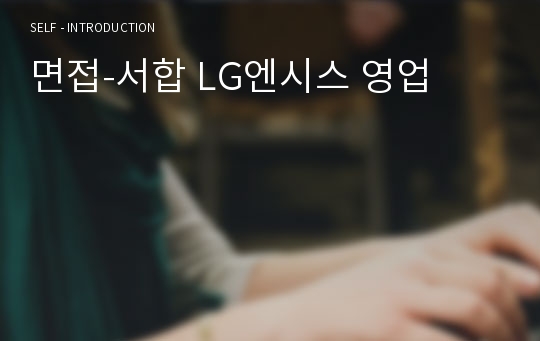 면접-서합 LG엔시스 영업