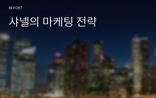 샤넬의 마케팅 전략