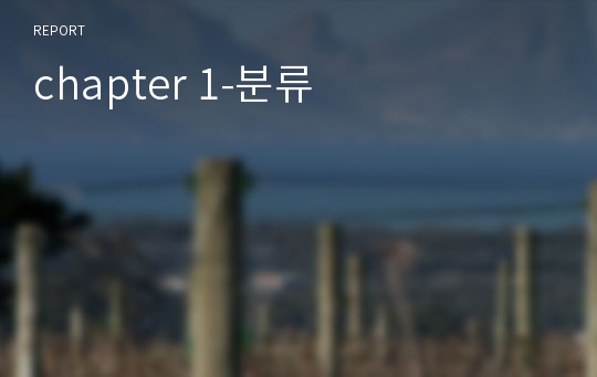 chapter 1-분류