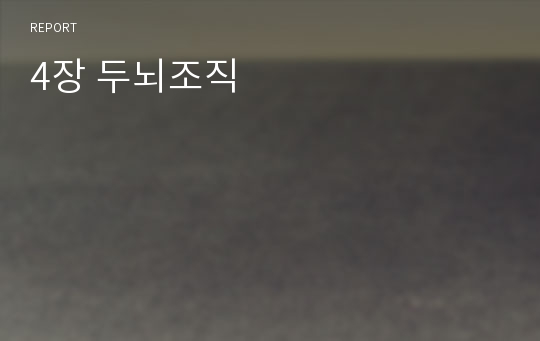 4장 두뇌조직