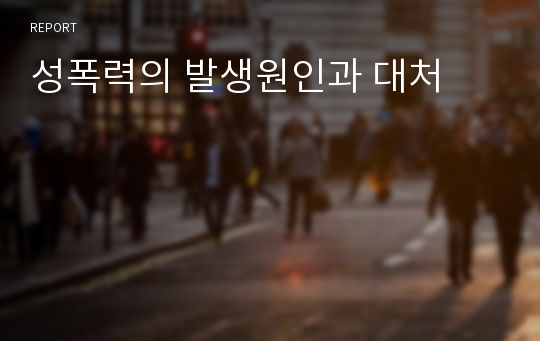 성폭력의 발생원인과 대처