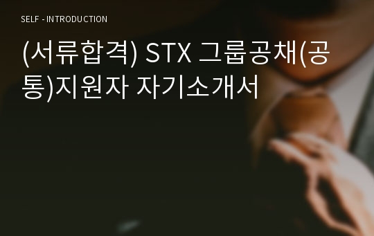 (서류합격) STX 그룹공채(공통)지원자 자기소개서