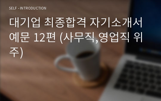 대기업 최종합격 자기소개서 예문 12편 (사무직,영업직 위주)