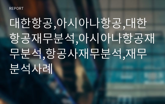 대한항공,아시아나항공,대한항공재무분석,아시아나항공재무분석,항공사재무분석,재무분석사례