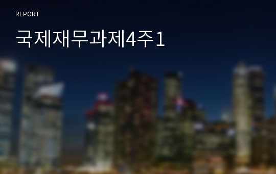 국제재무과제4주1