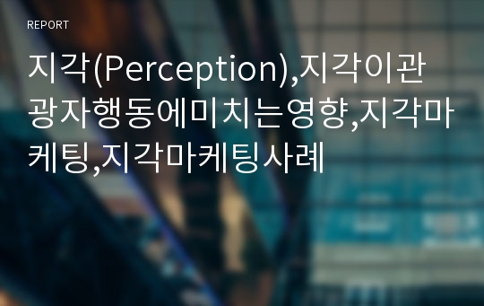 지각(Perception),지각이관광자행동에미치는영향,지각마케팅,지각마케팅사례