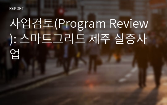 사업검토(Program Review): 스마트그리드 제주 실증사업