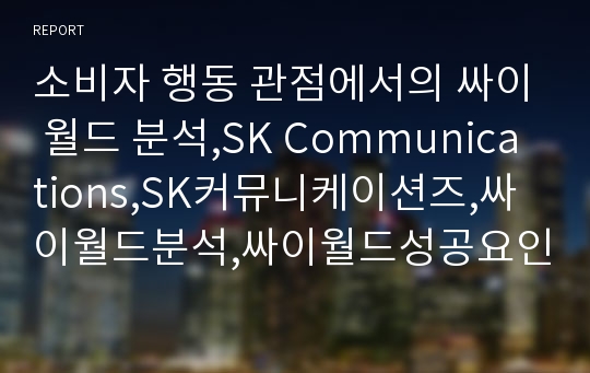 소비자 행동 관점에서의 싸이 월드 분석,SK Communications,SK커뮤니케이션즈,싸이월드분석,싸이월드성공요인