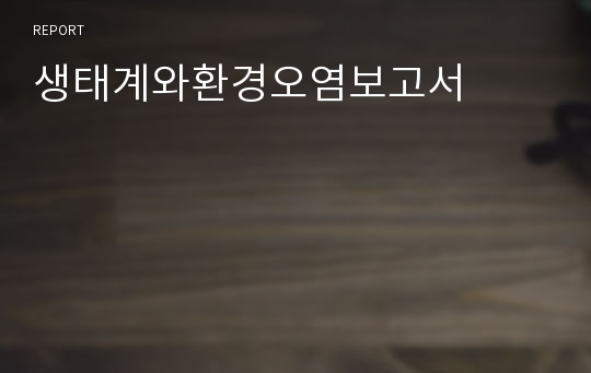 생태계와환경오염보고서