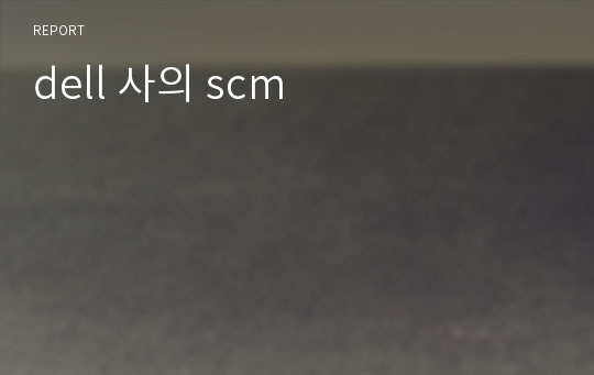 dell 사의 scm