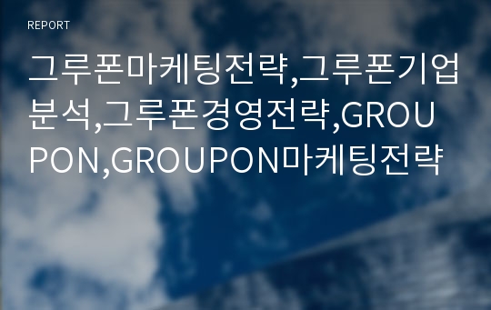 그루폰마케팅전략,그루폰기업분석,그루폰경영전략,GROUPON,GROUPON마케팅전략