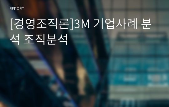 [경영조직론]3M 기업사례 분석 조직분석