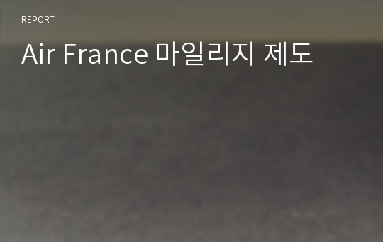 Air France 마일리지 제도