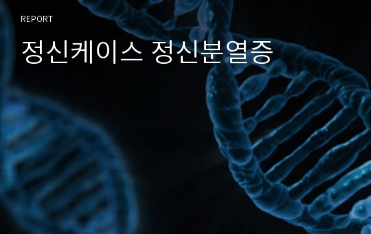 정신케이스 정신분열증