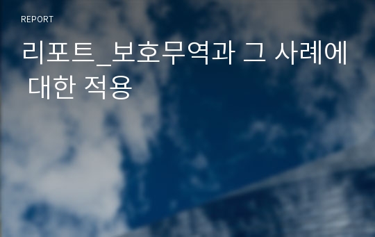 리포트_보호무역과 그 사례에 대한 적용