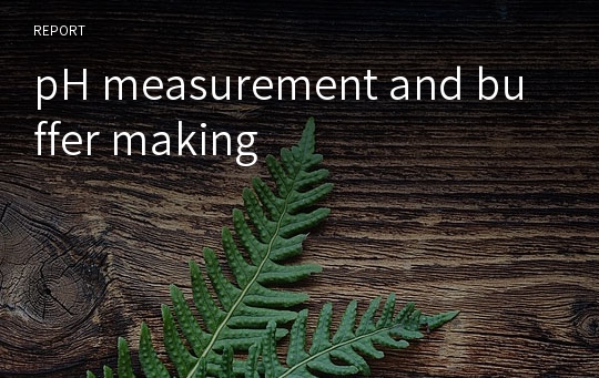 pH measurement and buffer making