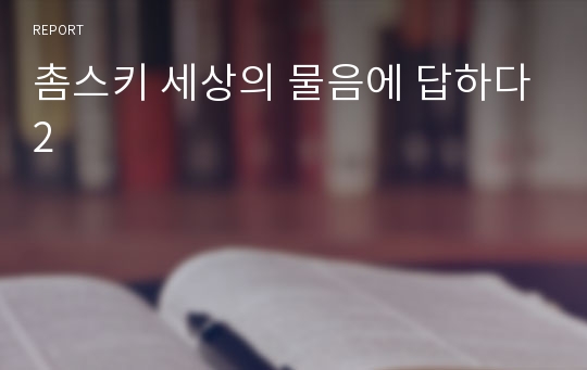 촘스키 세상의 물음에 답하다2