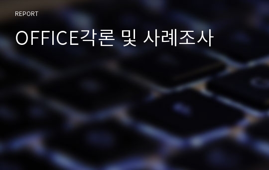 OFFICE각론 및 사례조사