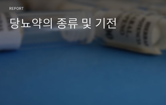 당뇨약의 종류 및 기전