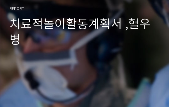 치료적놀이활동계획서 ,혈우병