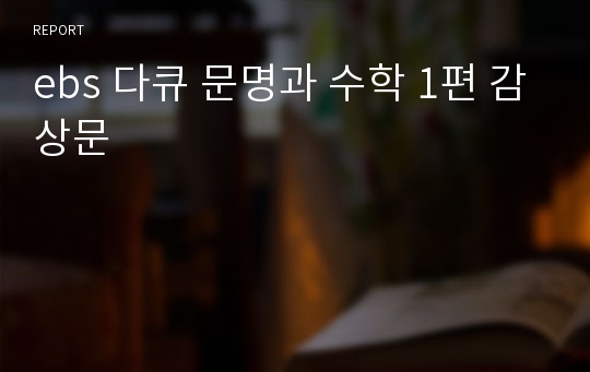 ebs 다큐 문명과 수학 1편 감상문