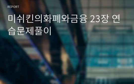 미쉬킨의화폐와금융 23장 연습문제풀이