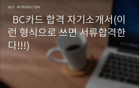   BC카드 합격 자기소개서(이런 형식으로 쓰면 서류합격한다!!!)