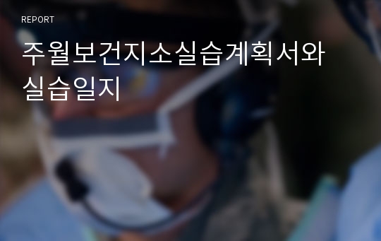 주월보건지소실습계획서와 실습일지