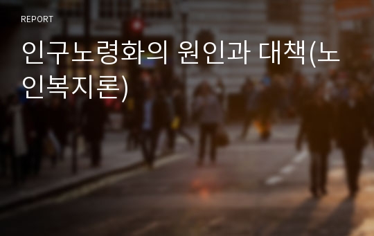 인구노령화의 원인과 대책(노인복지론)