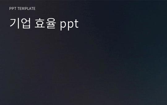 기업 효율 ppt