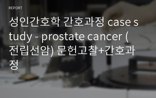 성인간호학 간호과정 case study - prostate cancer (전립선암) 문헌고찰+간호과정