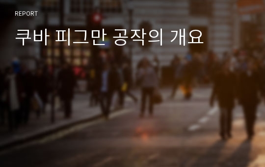 쿠바 피그만 공작의 개요