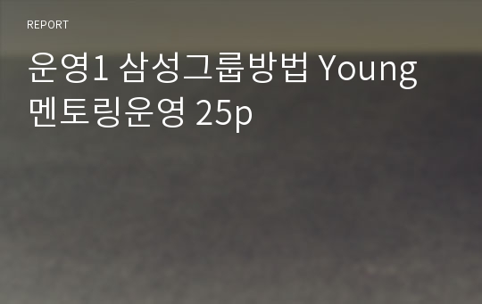 운영1 삼성그룹방법 Young 멘토링운영 25p