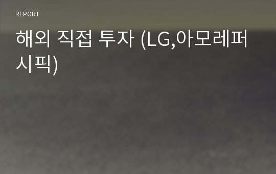 해외 직접 투자 (LG,아모레퍼시픽)