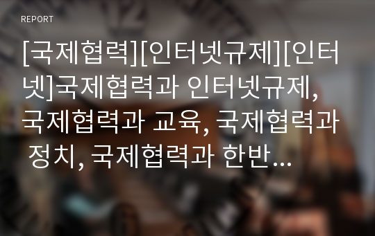 [국제협력][인터넷규제][인터넷]국제협력과 인터넷규제, 국제협력과 교육, 국제협력과 정치, 국제협력과 한반도통일, 국제협력과 지방자치단체(지자체), 국제협력과 화학물질관리 분석