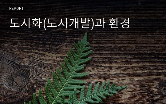 도시화(도시개발)과 환경