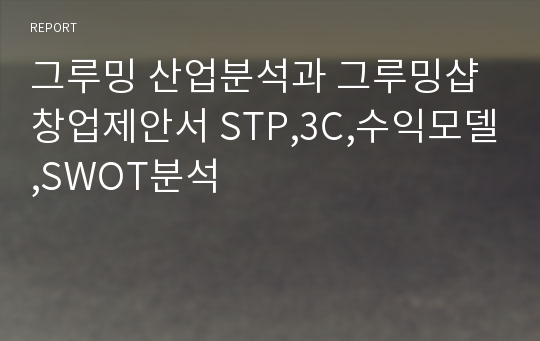 그루밍 산업분석과 그루밍샵 창업제안서 STP,3C,수익모델,SWOT분석