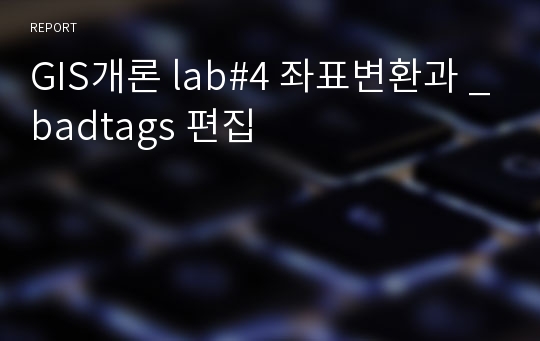 GIS개론 lab#4 좌표변환과 _badtags 편집