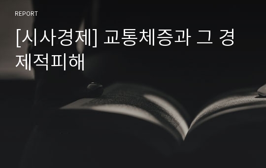 [시사경제] 교통체증과 그 경제적피해