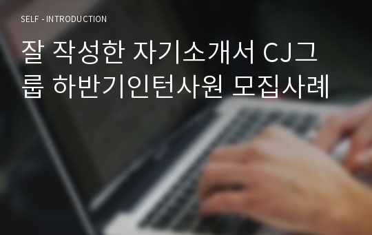 잘 작성한 자기소개서 CJ그룹 하반기인턴사원 모집사례