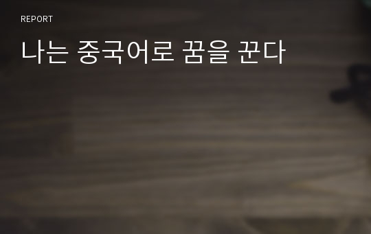 나는 중국어로 꿈을 꾼다