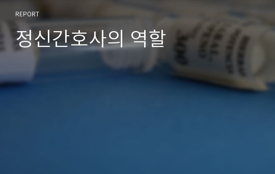 정신간호사의 역할