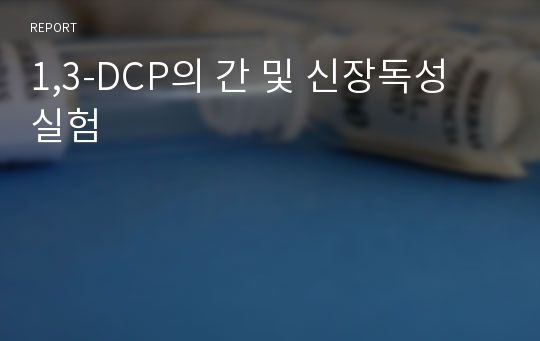 1,3-DCP의 간 및 신장독성 실험