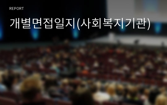 개별면접일지(사회복지기관)